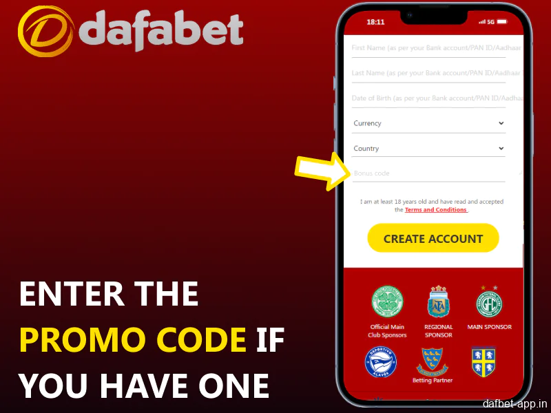Apply your Dafabet promo code if available
