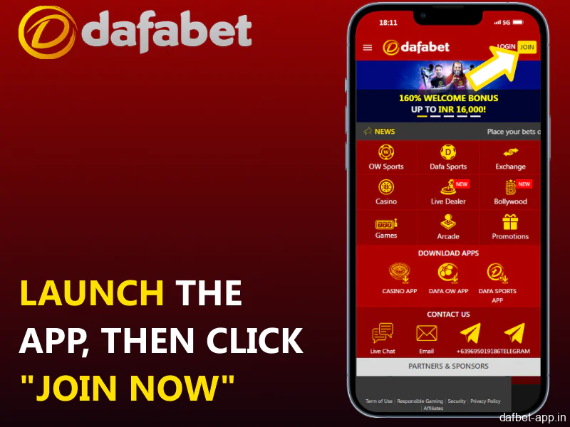 Open the app and tap on \"Join now\"