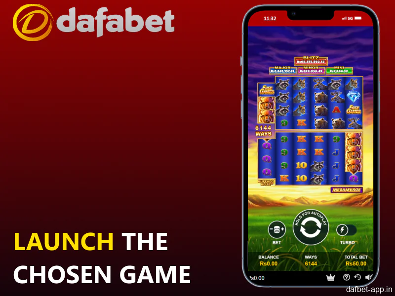 Load and launch your selected game in the Dafabet app