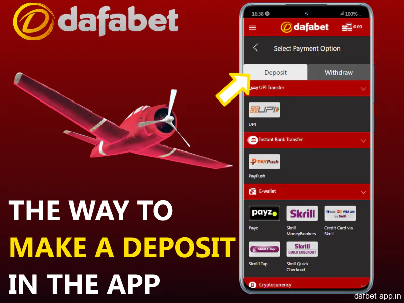A step-by-step guide for Dafabet app users on how to fund their Aviator game account.
