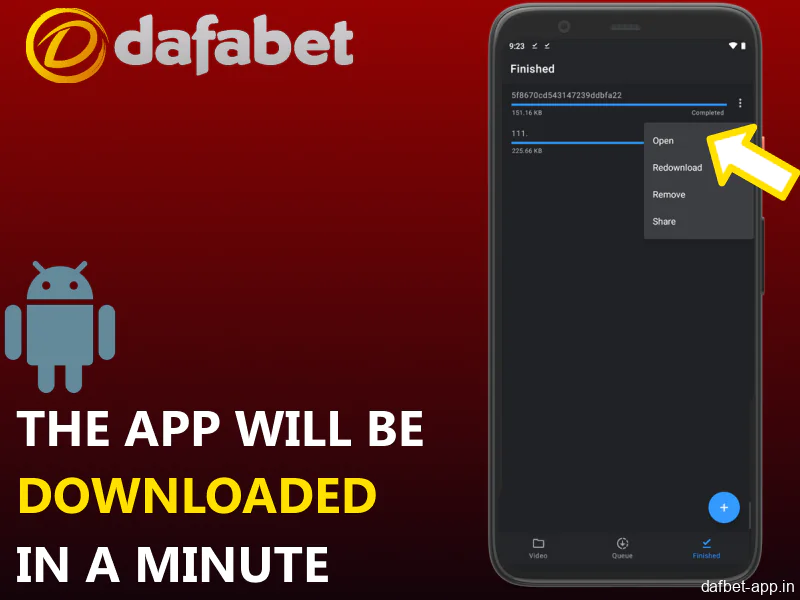 The download process for the Dafabet app